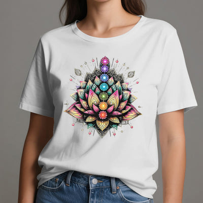 Olivenorma Chakra Lotusblume Yoga Meditation T-Shirt