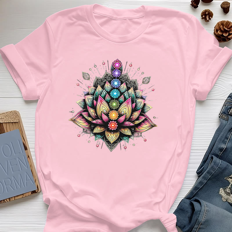 Olivenorma Chakra Lotusblume Yoga Meditation T-Shirt