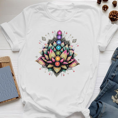 Olivenorma Chakra Lotusblume Yoga Meditation T-Shirt
