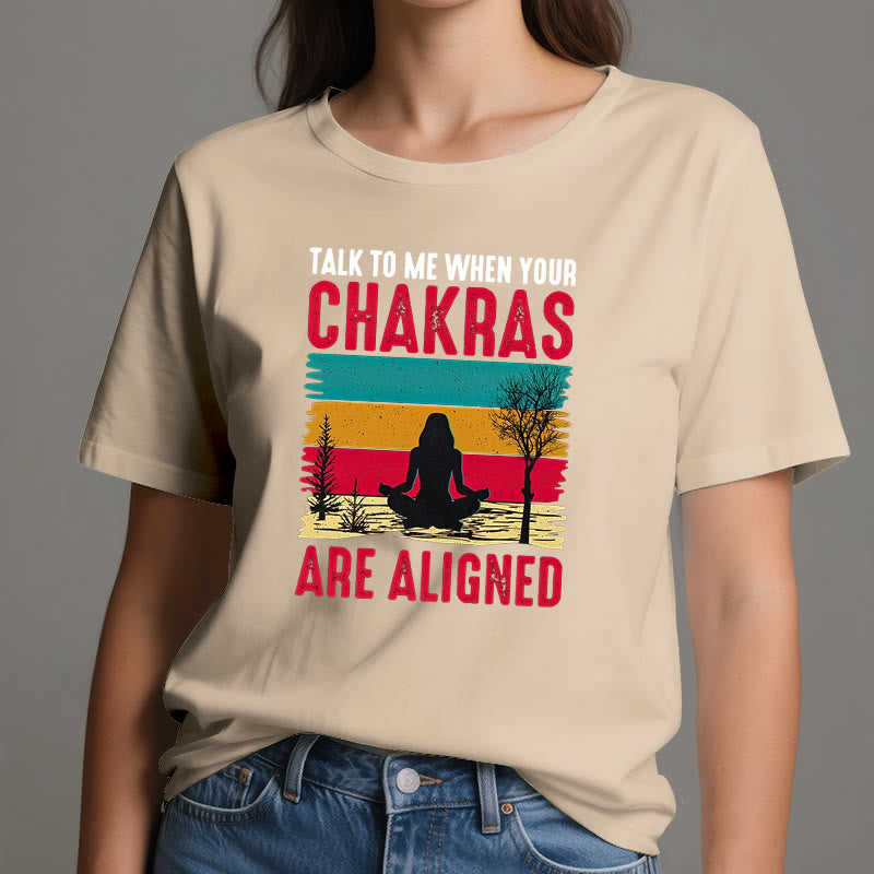 Olivenorma T-Shirt „Sprich mit mir, wenn deine Chakren ausgerichtet sind“