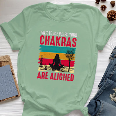 Olivenorma T-Shirt „Sprich mit mir, wenn deine Chakren ausgerichtet sind“