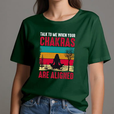Olivenorma T-Shirt „Sprich mit mir, wenn deine Chakren ausgerichtet sind“