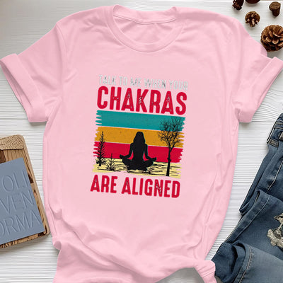 Olivenorma T-Shirt „Sprich mit mir, wenn deine Chakren ausgerichtet sind“