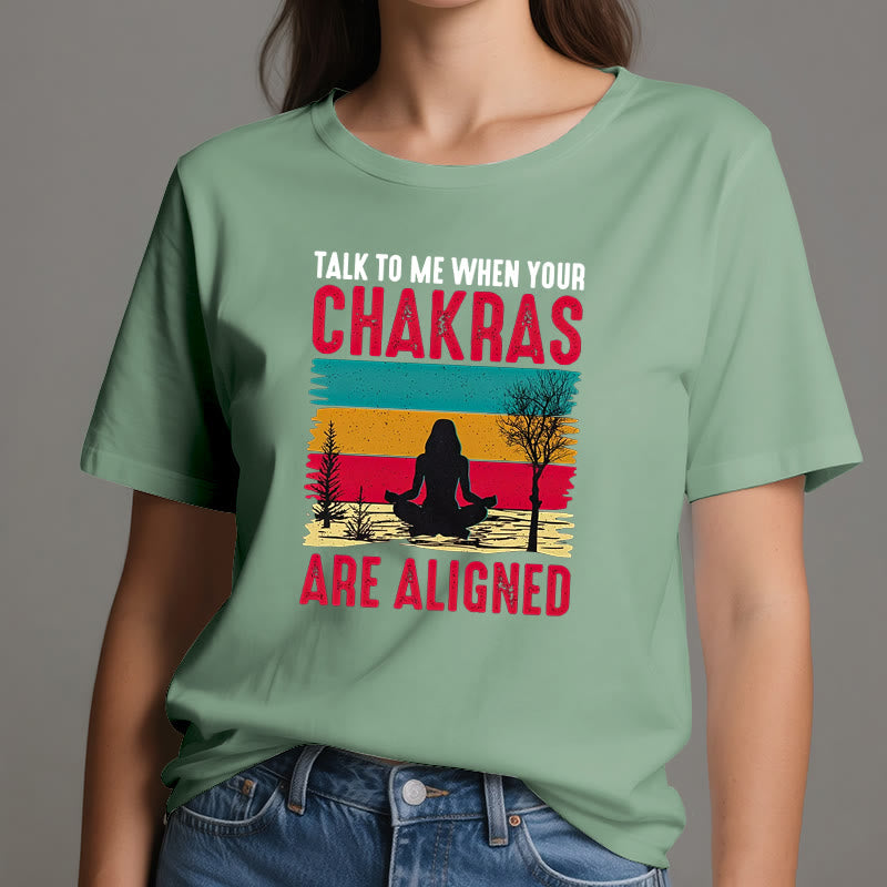 Olivenorma T-Shirt „Sprich mit mir, wenn deine Chakren ausgerichtet sind“