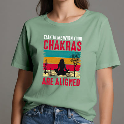 Olivenorma T-Shirt „Sprich mit mir, wenn deine Chakren ausgerichtet sind“