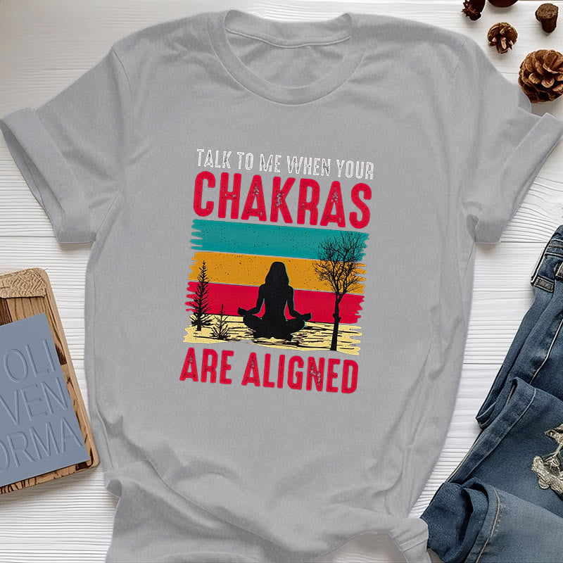 Olivenorma T-Shirt „Sprich mit mir, wenn deine Chakren ausgerichtet sind“