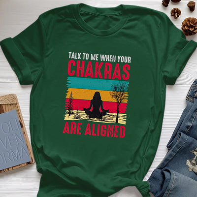 Olivenorma T-Shirt „Sprich mit mir, wenn deine Chakren ausgerichtet sind“