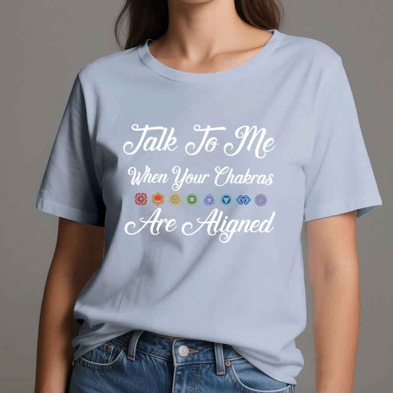 Olivenorma Yoga-T-Shirt „Sprich mit mir, wenn deine Chakren ausgerichtet sind“