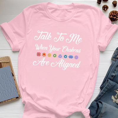 Olivenorma Yoga-T-Shirt „Sprich mit mir, wenn deine Chakren ausgerichtet sind“