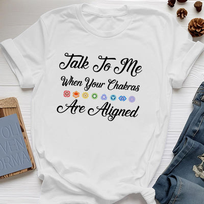 Olivenorma Yoga-T-Shirt „Sprich mit mir, wenn deine Chakren ausgerichtet sind“