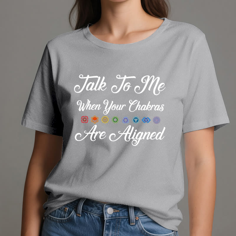 Olivenorma Yoga-T-Shirt „Sprich mit mir, wenn deine Chakren ausgerichtet sind“