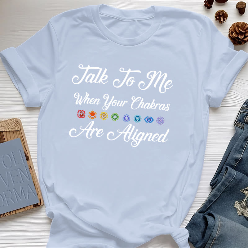 Olivenorma Yoga-T-Shirt „Sprich mit mir, wenn deine Chakren ausgerichtet sind“