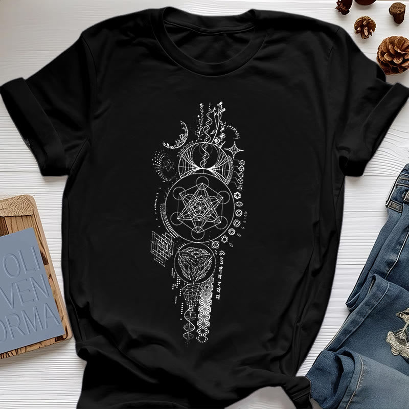 Olivenorma Blume des Lebens Heilige Geometrie T-Shirt