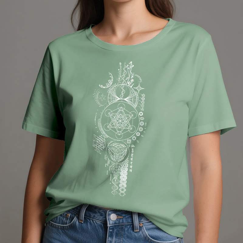 Olivenorma Blume des Lebens Heilige Geometrie T-Shirt