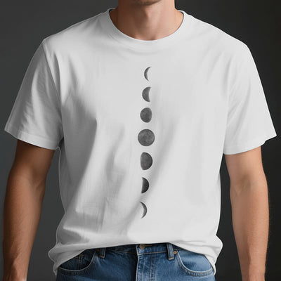 Olivenorma Yoga-Meditations-T-Shirt mit Mondphasen-Print