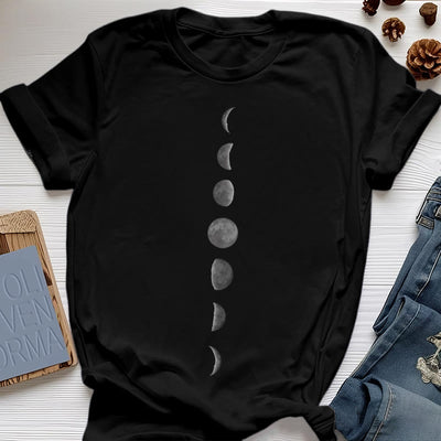 Olivenorma Yoga-Meditations-T-Shirt mit Mondphasen-Print