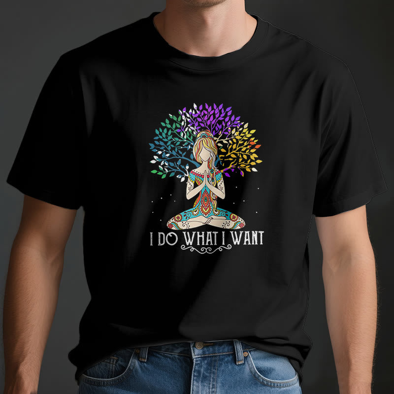 Olivenorma Yoga-Meditation-T-Shirt „Ich tue, was ich will“