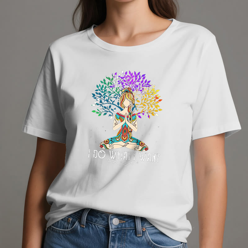 Olivenorma Yoga-Meditation-T-Shirt „Ich tue, was ich will“
