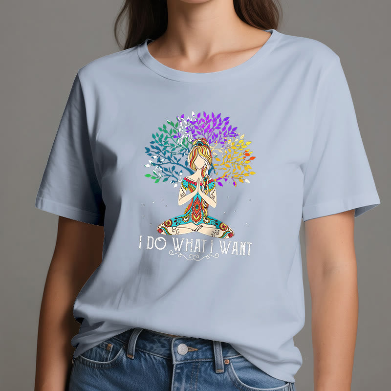 Olivenorma Yoga-Meditation-T-Shirt „Ich tue, was ich will“