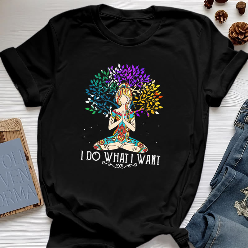 Olivenorma Yoga-Meditation-T-Shirt „Ich tue, was ich will“