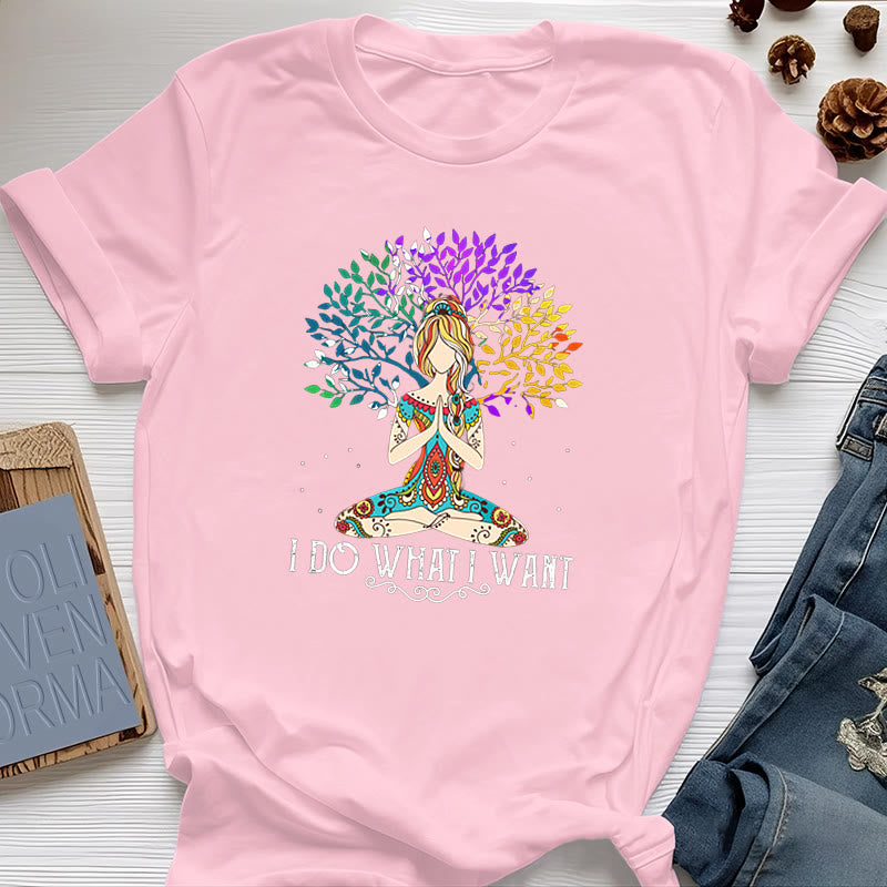 Olivenorma Yoga-Meditation-T-Shirt „Ich tue, was ich will“