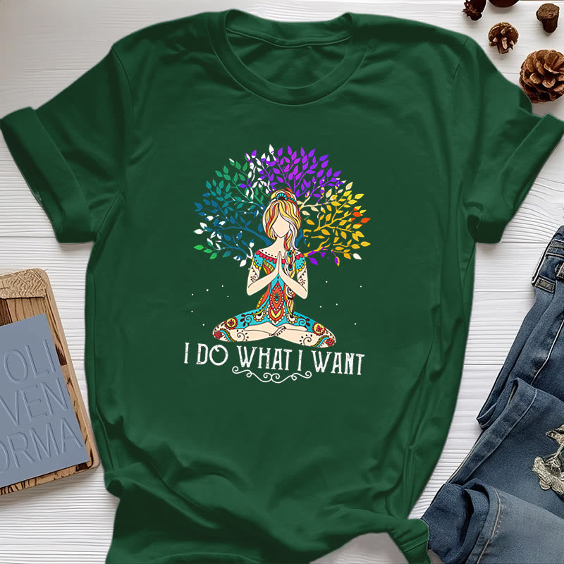 Olivenorma Yoga-Meditation-T-Shirt „Ich tue, was ich will“
