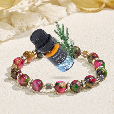 Olivenorma "Celestial Pulse" Galaxy Tigerauge Ätherisches Ölarmband zur Linderung von Angstzuständen - Armband + ätherisches Zedernöl - image 1