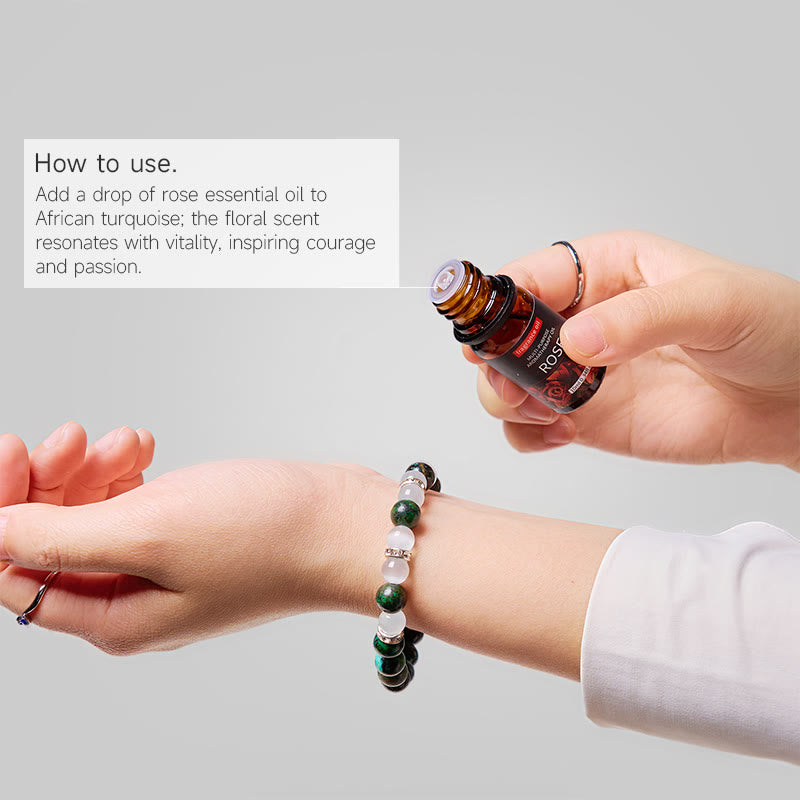 Olivenorma „Serenite Flow“ Armband mit ätherischen Ölen aus afrikanischem Türkis, beruhigend und reinigend - image 2