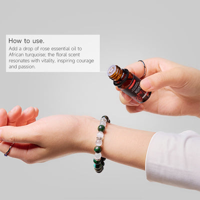 Olivenorma „Serenite Flow“ Armband mit ätherischen Ölen aus afrikanischem Türkis, beruhigend und reinigend - image 2