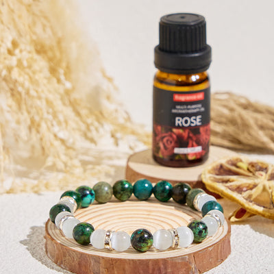 Olivenorma „Serenite Flow“ Armband mit ätherischen Ölen aus afrikanischem Türkis, beruhigend und reinigend - image 3