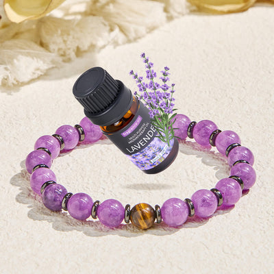 Olivenorma „Seelenwächter“ Amethyst Courage Ätherisches Öl Armband - Armband + ätherisches Lavendelöl - image 1