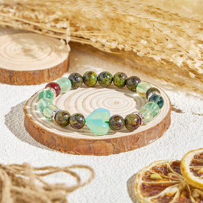 Olivenorma „Wiesenherz“ Fluorit Stimmungsaufhellendes ätherisches Ölarmband - Nur Armband - image 5