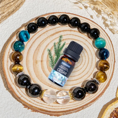 Olivenorma „Deep Palette“ Armband mit reinigendem ätherischem Öl aus klarem Hämatitkristall - image 4