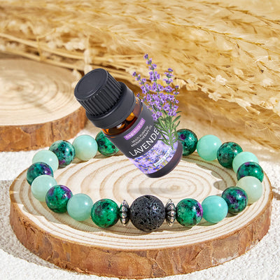 Olivenorma „Waldkiesel“ Armband mit natürlichem Edelstein und ätherischen Ölen - Armband + ätherisches Lavendelöl - image 1