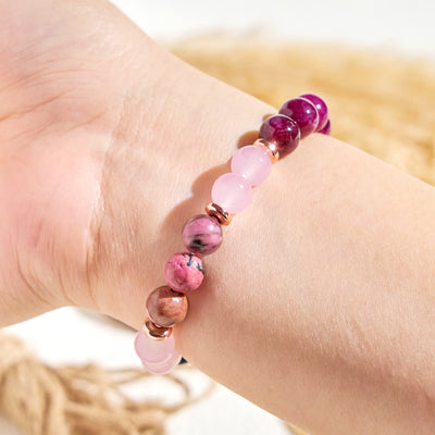 Olivenorma „Woodland Bloom“ Rosenquarz-Armband mit ätherischen Ölen - image 6