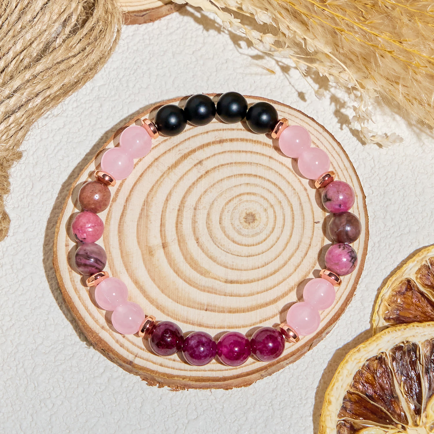 Olivenorma „Woodland Bloom“ Rosenquarz-Armband mit ätherischen Ölen - image 7