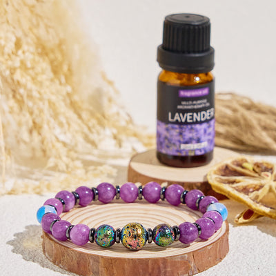 Olivenorma „Purple Nova“ Amethyst Energiereinigungsarmband mit ätherischen Ölen - image 3