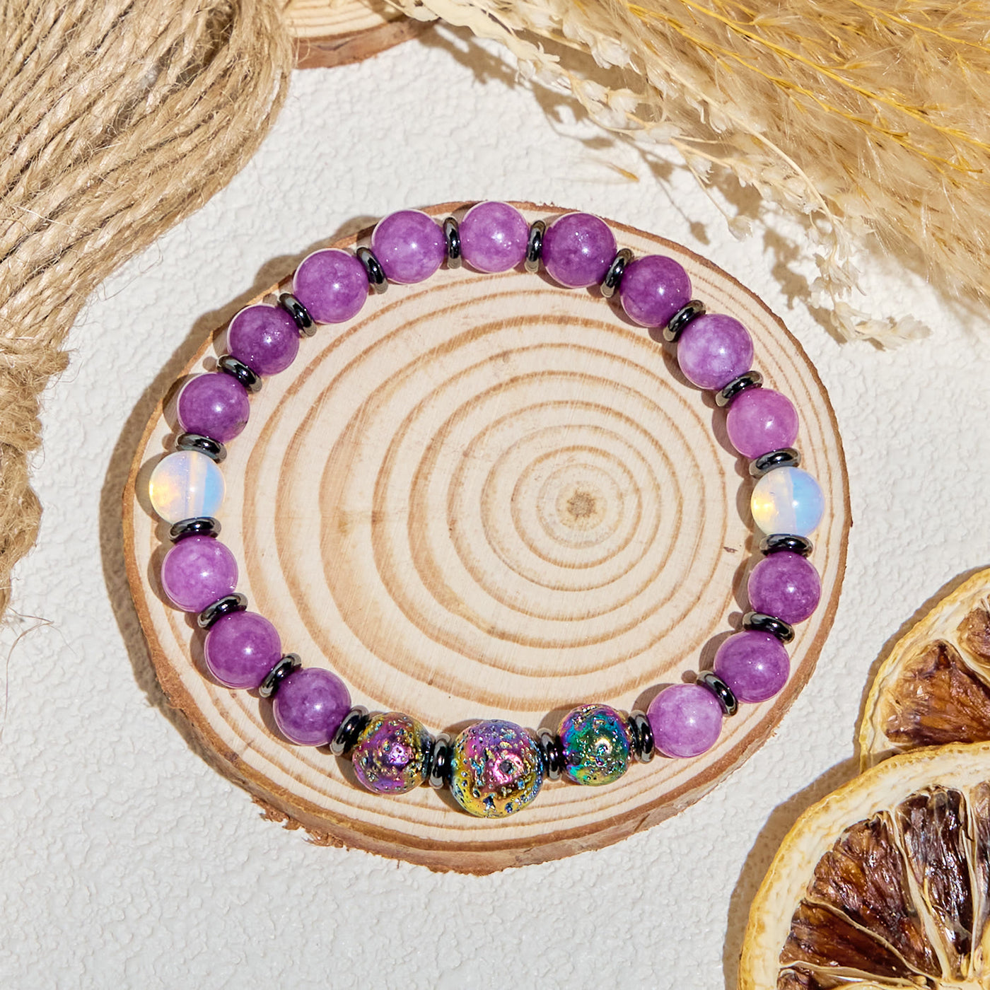 Olivenorma „Purple Nova“ Amethyst Energiereinigungsarmband mit ätherischen Ölen - image 7