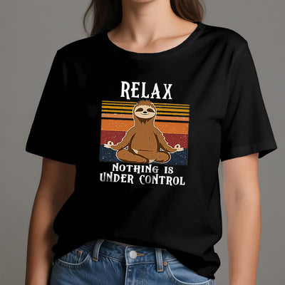 Olivenorma – Entspanntes Retro-Baumwoll-T-Shirt mit Faultier-Motiv