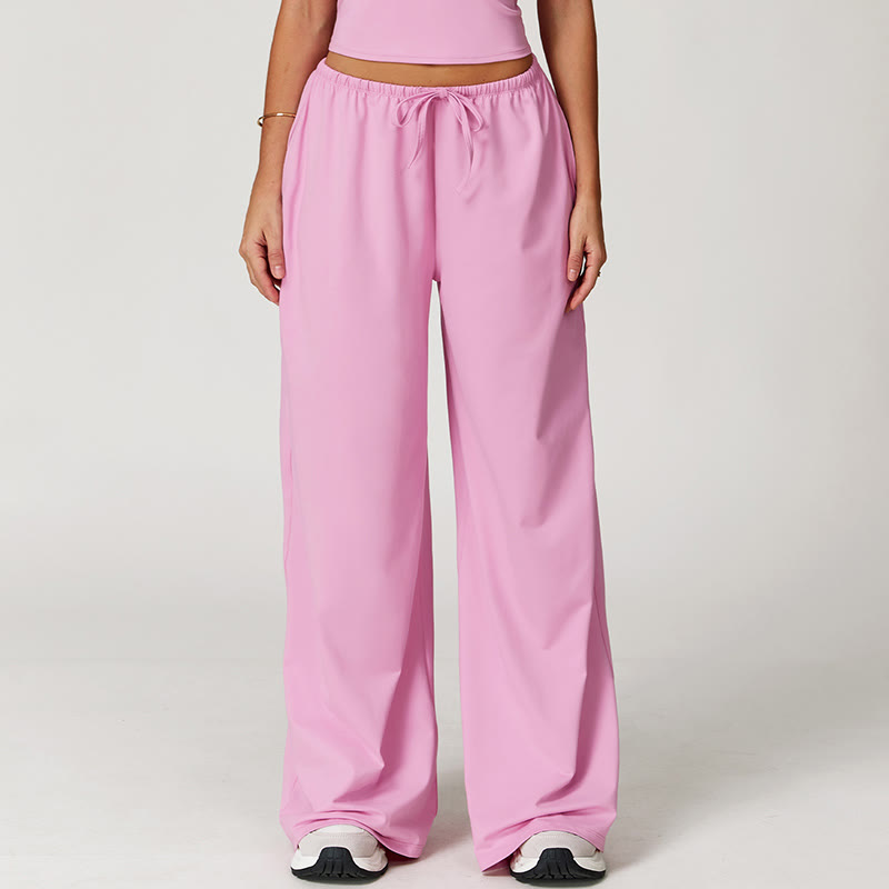 Olivenorma Lockere Hose mit weitem Bein und Kordelzug