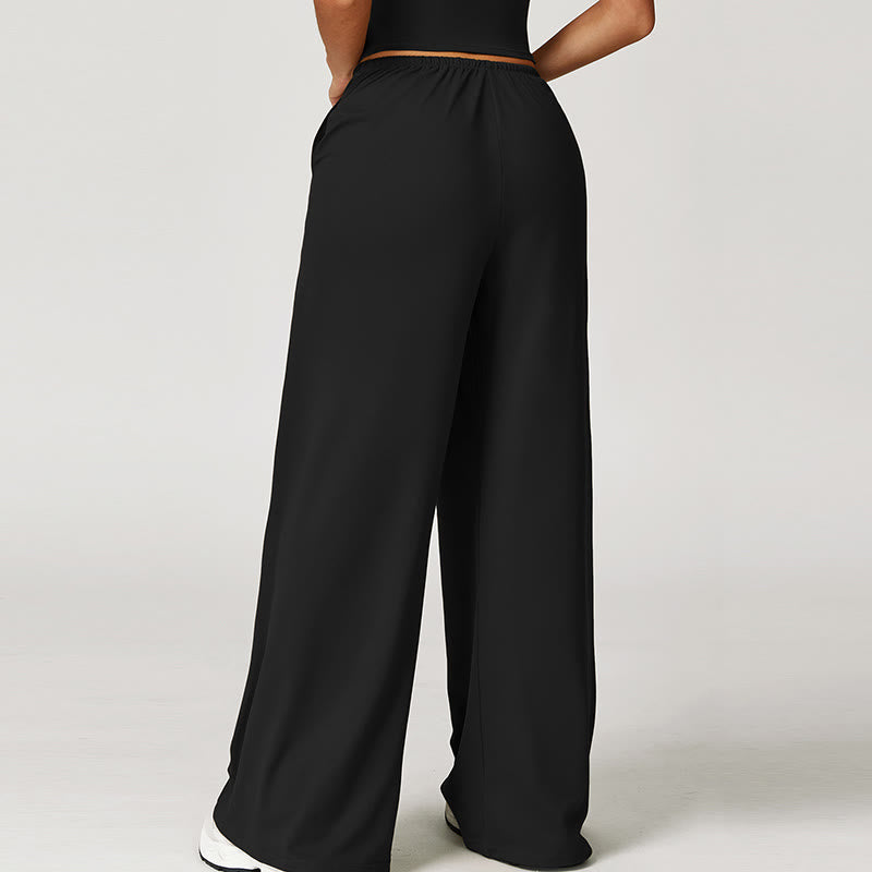 Olivenorma Lockere Hose mit weitem Bein und Kordelzug