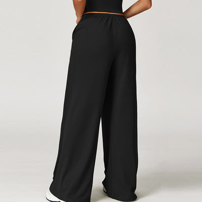 Olivenorma Lockere Hose mit weitem Bein und Kordelzug