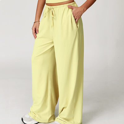 Olivenorma Lockere Hose mit weitem Bein und Kordelzug
