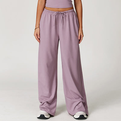 Olivenorma Lockere Hose mit weitem Bein und Kordelzug