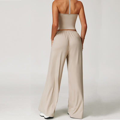 Olivenorma Lockere Hose mit weitem Bein und Kordelzug