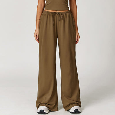Olivenorma Lockere Hose mit weitem Bein und Kordelzug