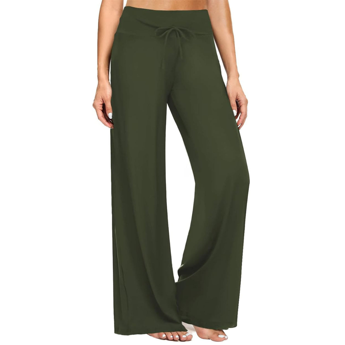 Olivenorma Damen-Pyjamahose, weiche, bequeme Loungehose - Militärgrün - XXL - image 4