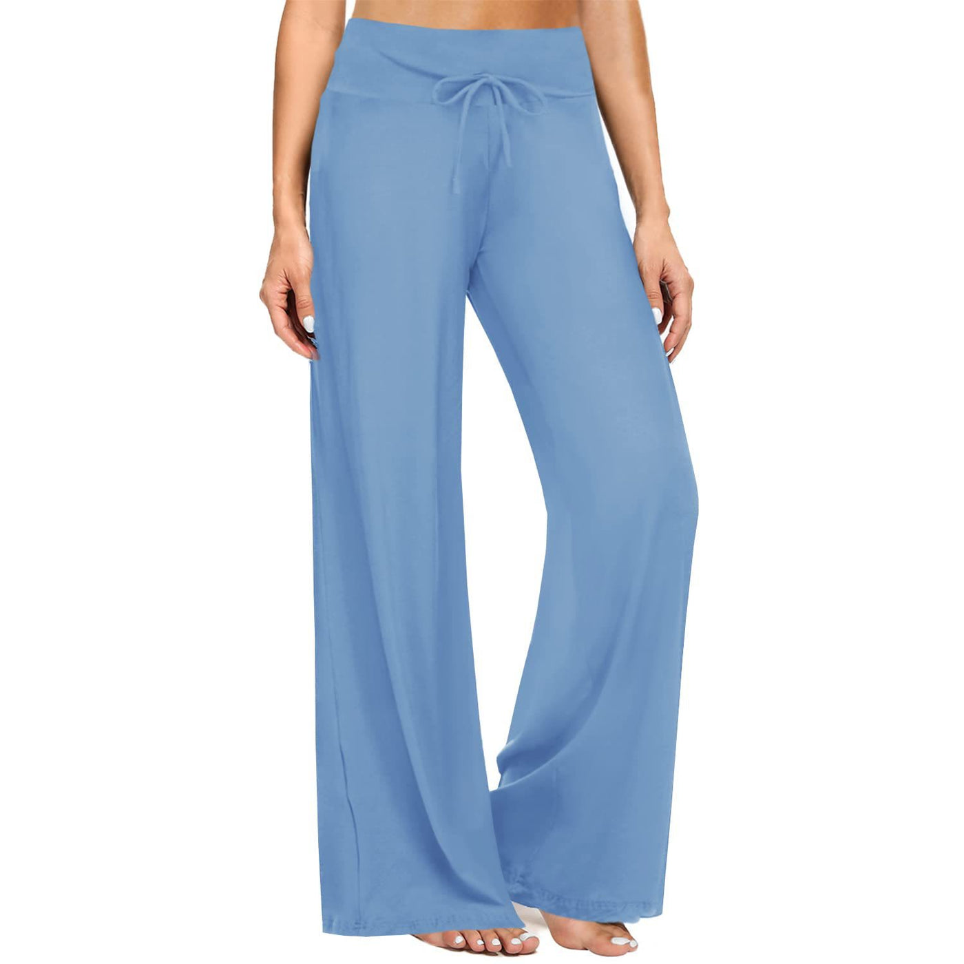 Olivenorma Damen-Pyjamahose, weiche, bequeme Loungehose - Hellblau - XXL - image 7