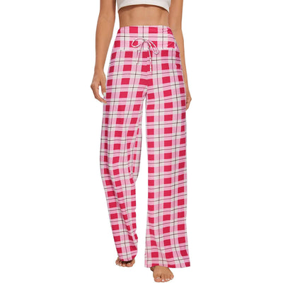 Olivenorma Damen-Pyjamahose, weiche, bequeme Loungehose - Rosa und weißes Karomuster - XXL - image 16