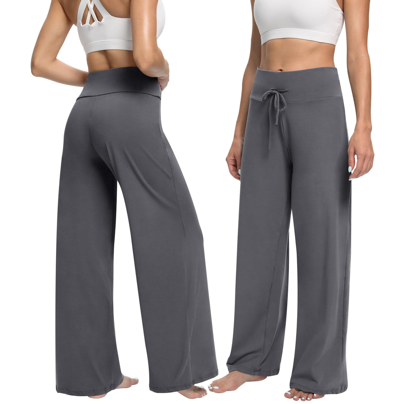 Olivenorma Damen-Pyjamahose, weiche, bequeme Loungehose - Dunkelgrau - XXL - image 2